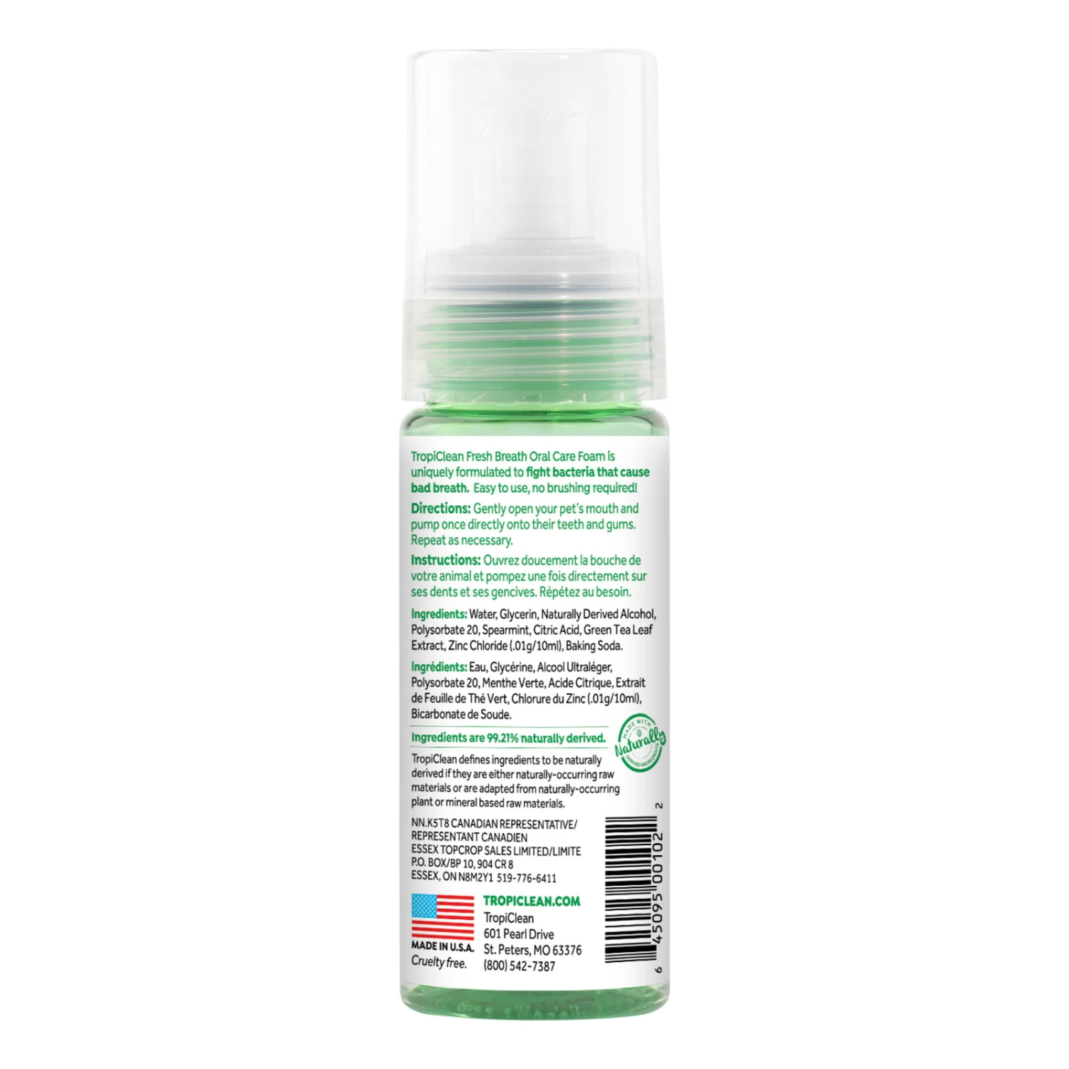 Tropiclean Fresh Mint Foam 133ml 4 Tropiclean Fresh Mint Foam 133ml - Image 2