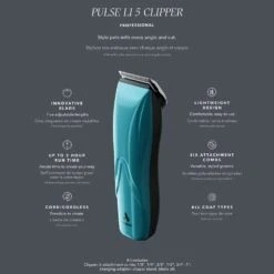 Andis Pulse Li 5 Adjustable Blade Clippers -Pet Grooming Discounts ad7365 43 pulse li 5 clipper lcl 2 package back 2372x2974 cba0055 1