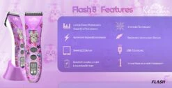 Kenchii Flash5 5-in-1 Digital Cordless Clipper Purple Dogs Edition 21 Kenchii Flash5 5-in-1 Digital Cordless Clipper Purple Dogs Edition -Pet Grooming Discounts ke6035 79 flash5 website branding 2023 purple 2.0 4 1