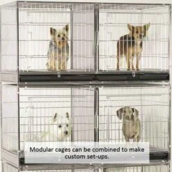 ProSelect Modular Cage W/Plastic Tray Stainless Steel -Pet Grooming Discounts zw5500 87 4